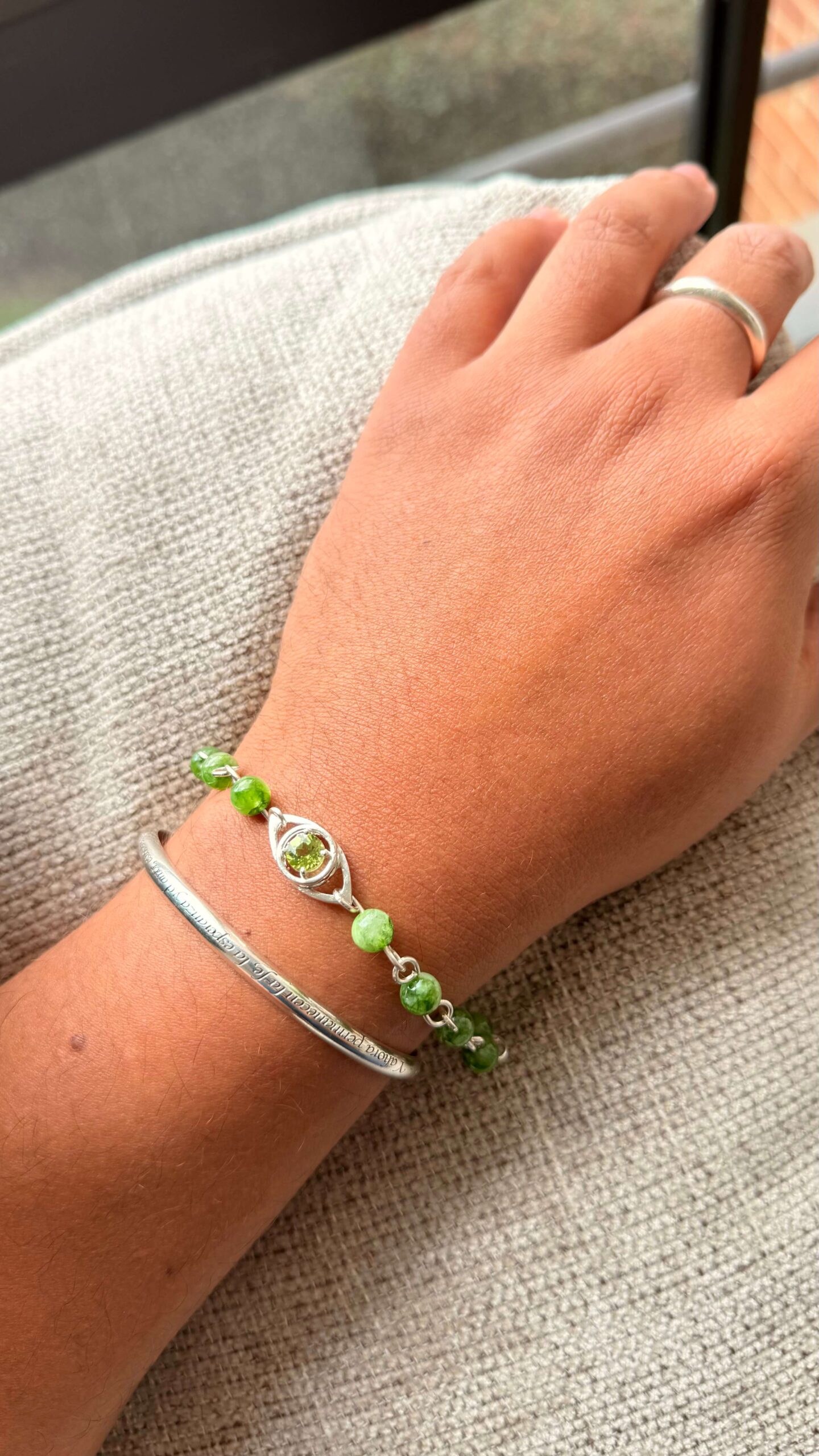 Pulsera Peridoto y Agatas Verdes Ref264002 - Imagen 2